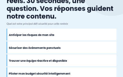 On veut comprendre vos enjeux réels. 30 secondes, une question. Vos réponses guident notre contenu.